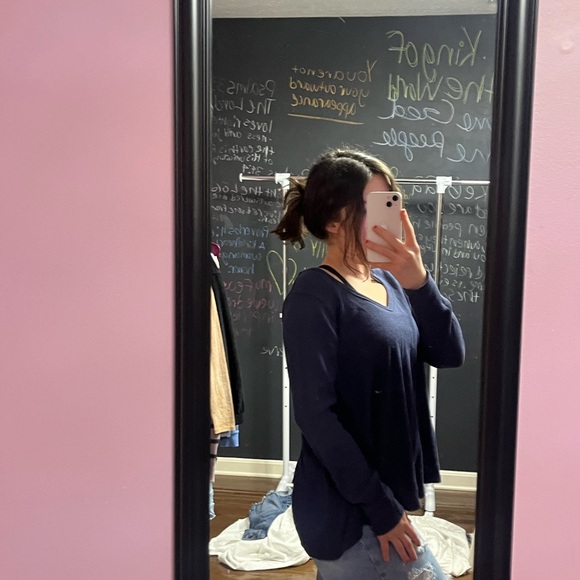 Altar’d State S navy, flowy long sleeve! - Picture 6 of 6